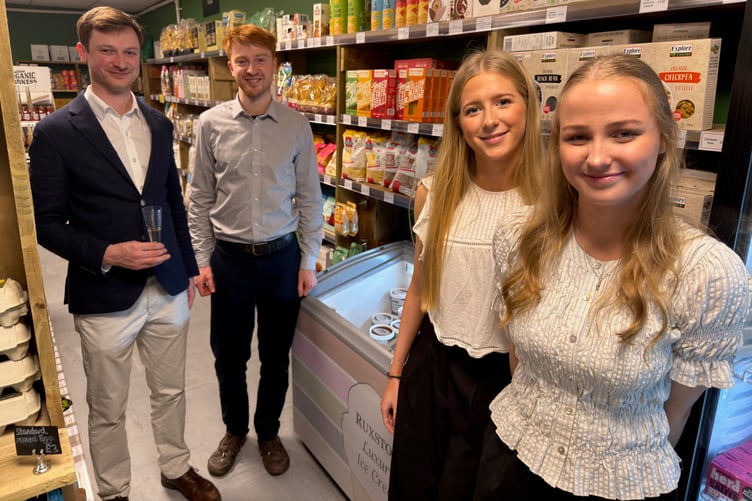 Launching a new Ruxstons range of ice cream are (left to right) Gabriel and Fraser Purdey, Rosie Seddon, and Apple Sleigh.