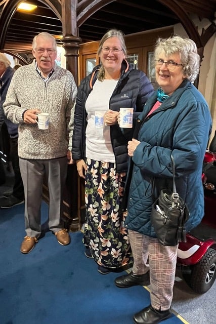Pictured are (left to right) churchwarden David Bawler, Nicci Maxwell and Meg Palmer