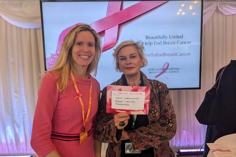 MP Rachel Gilmour joined the campaign for Breast Cancer Awareness