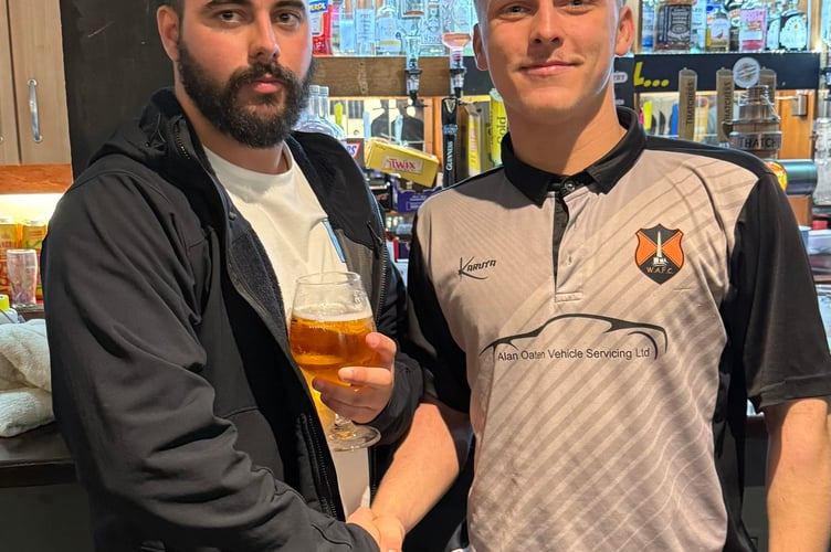 Player of the match Dylan Groves (right) is pictured with Logan Sellick