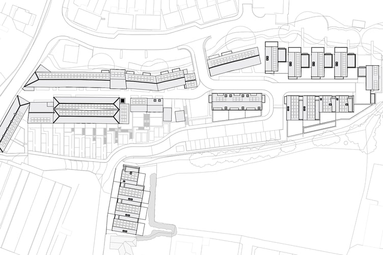 Plans for 46 homes at Old Viney Bridge Mill on the A356 South Street in Crewkerne. Picture: Kay Elliott