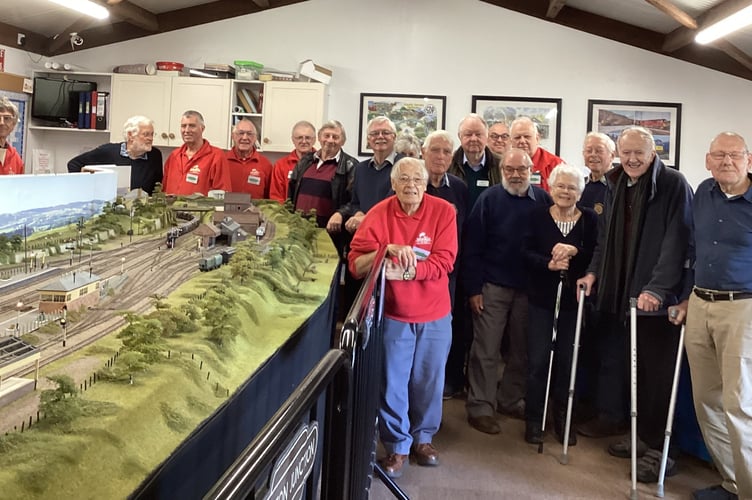 Members of the Rotary Club of Wellington visit the Culm Valley Model Railway Club at its base at The Old Well Garden Centre. 