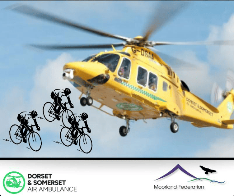 Three Moorland Federation headteachers are to cycle between all eight of its schools to raise funds for an air ambulance charity.