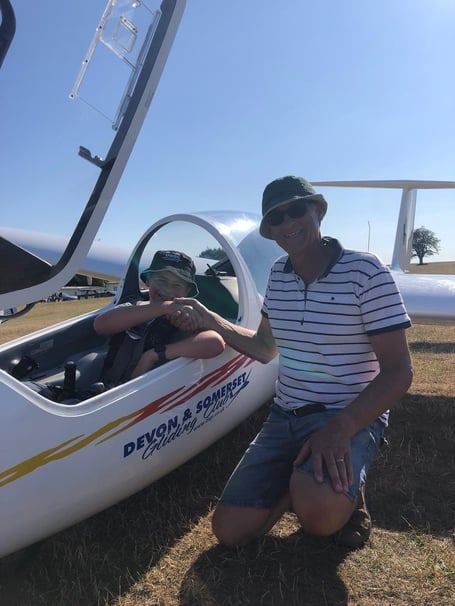 Benjie Pitts became one of the youngest glider pilots in the UK after qualifying earlier this year. 