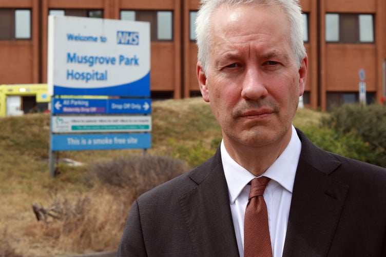 MP Gideon Amos wants interim funding from the Government for repairs to the maternity unit in Musgrove Park Hospital, Taunton.