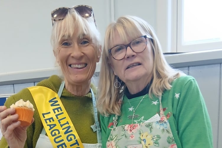 Senta Stone and Sue Alderman at the Christmas Coffee morning.