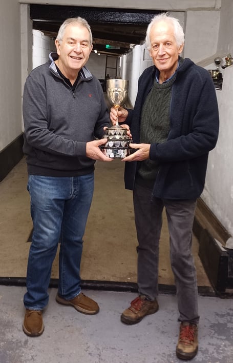 John Lane (WRFC) and Chris Morter (Scuppas) with the Payne Challenge Cup pictured at last season's final. Both sides have reached the semi-finals of this winter's competition.