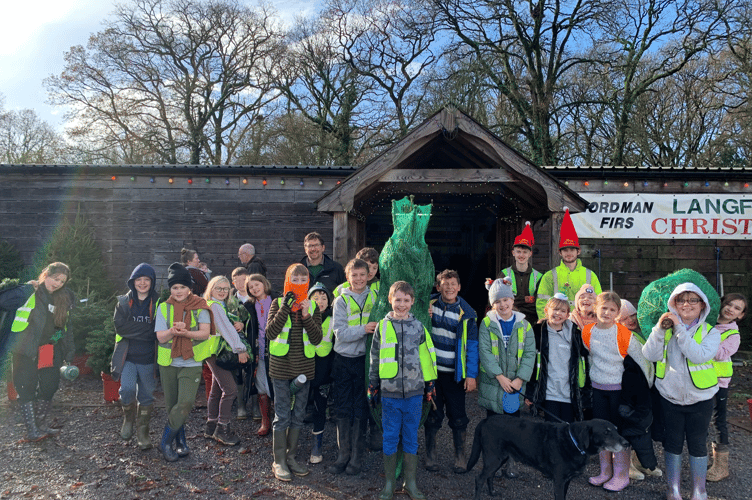 Langford Budville Primary School on their annual 'Great Christmas Tree Hunt'.