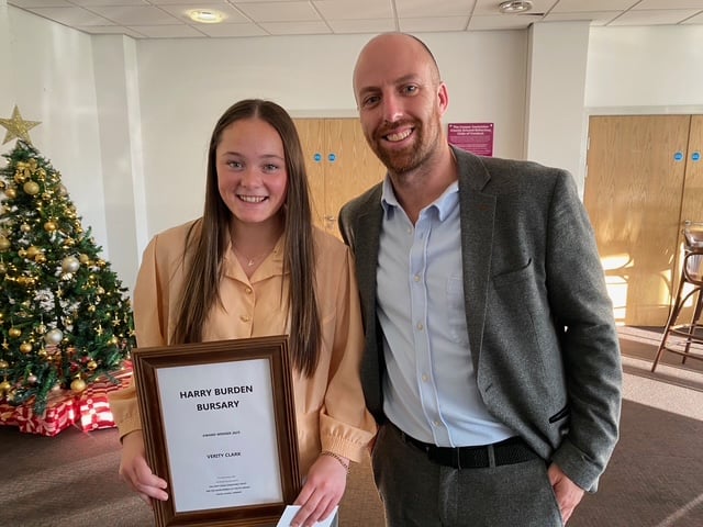  Verity Clark is pictured with England and Somerset left arm spinner Jack Leach