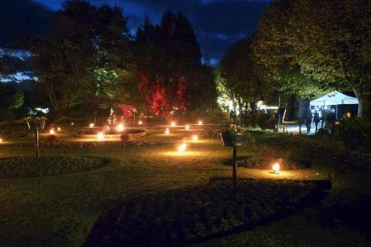A fire garden as the Garden of Light takes the town’s Wellington Park.