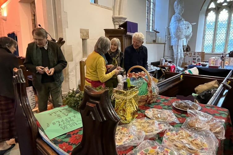 The Culm Davy Chapel stall at Hemyock's church Christmas fayre.