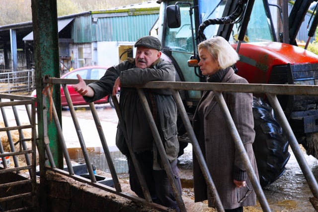 MP Rachel Gilmour meeting a farmer in her constituency to talk about a new plan to strengthen Britain's food security.