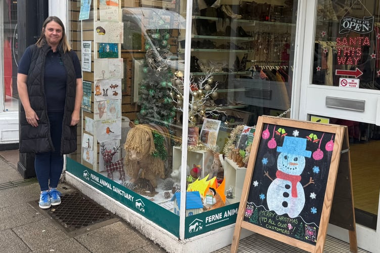 The window front that was carefully decorated by volunteers.