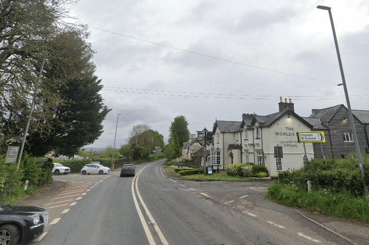 The A38 crossroads with the West Buckland and Bradford on Tone roads.