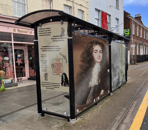 Wellington's High Street bus shelter outside the House of Cake could soon be telling the town's history via a vinyl wrap such as illustrated here.