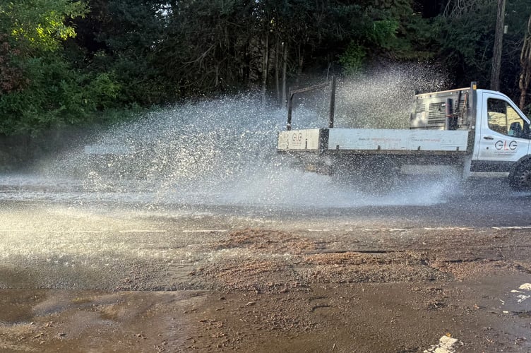 Pyles Thorne Road was flooded due to the heavy overnight rain.