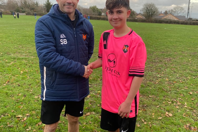 Player of the Match Matt F with Wellington coach Scott Bates