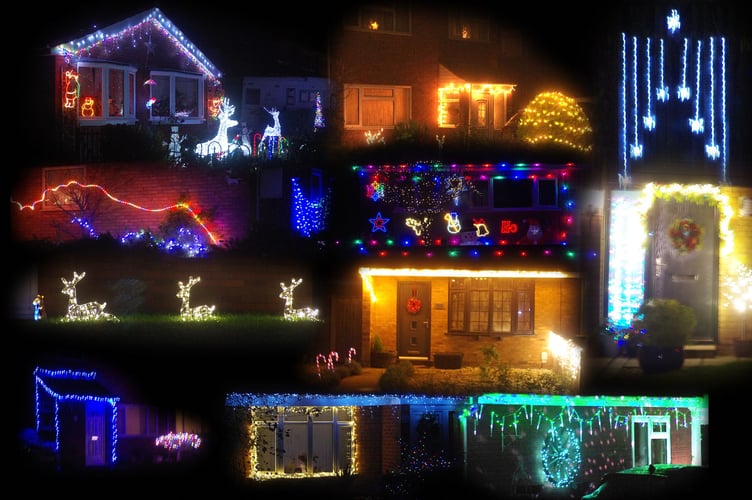 Some of the displays in Barn Meads Road, Wellington. PHOTO: Dave Hellyer