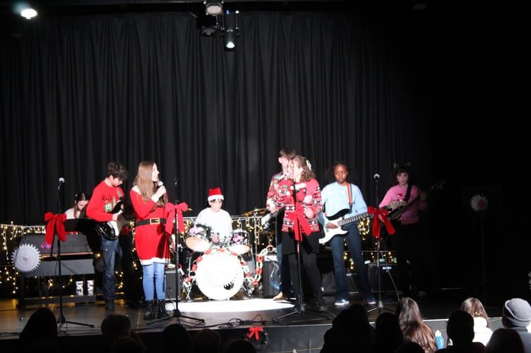 The crowd were invited to sing along to the festive songs.