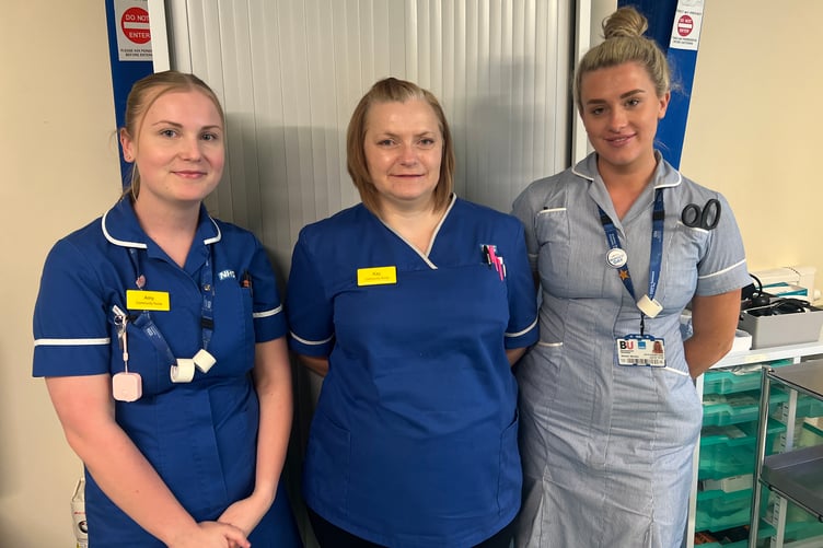 The district nurse team in Wellington Hospital.