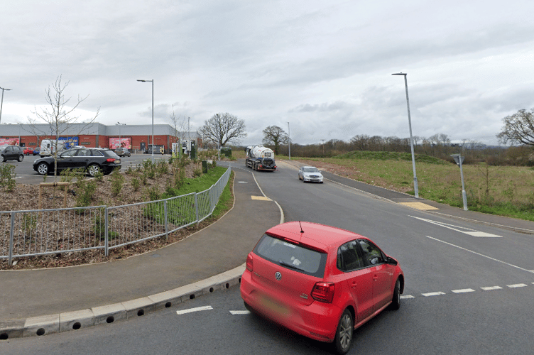 The first section of an access road to the soon to be built Wellington Railway Station runs alongside the town's Lidl store.