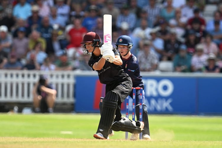   Kian Roberts batting against Lancashire in the Metro Bank Cup during the summer