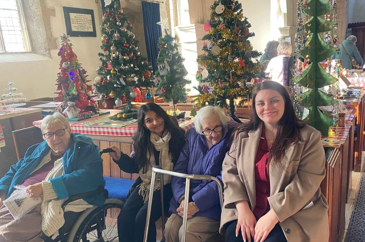 Joan Smith, activities assistant, Missel Sera, Liz Blatchford, activities coordinator, Harriet Burraston.