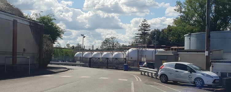 Propane and butane gas tanks belonging to Wellington's Swallowfield cosmetics and aerosols manufacturer now occupy the site of the town's former railway station.