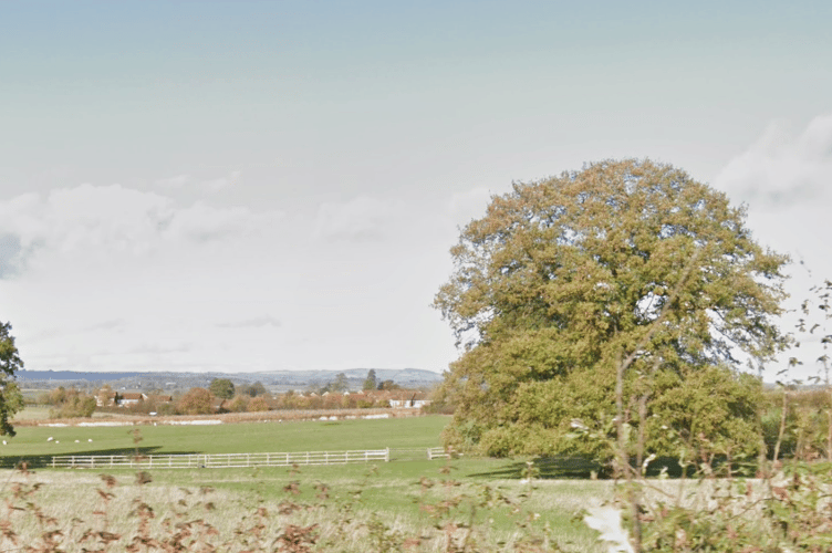 The view over fields where Pegasus Group wants to build a housing estate, with Wellington in the distance.