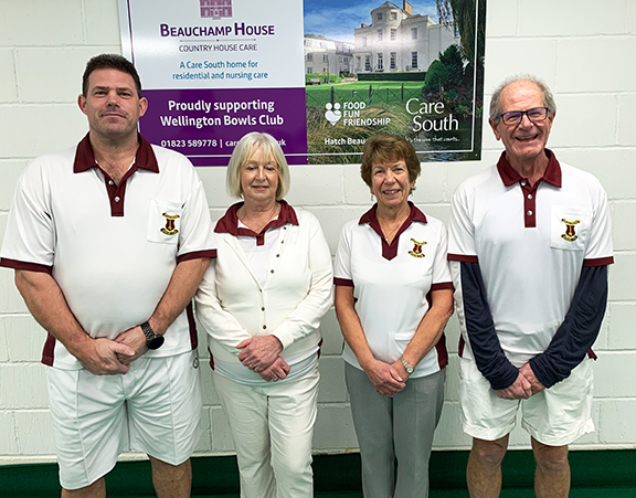 Mixed pairs finalists, from left: Darren Sparks, Wendy Scott, June Anderson and Ian Hollingsworth.