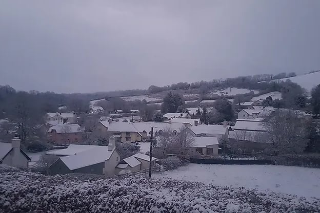 Temperatures in villages such as Winsford are expected to remain below freeing for several days over the New Year.