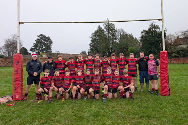 Wellington Under 14s after their victory over Taunton