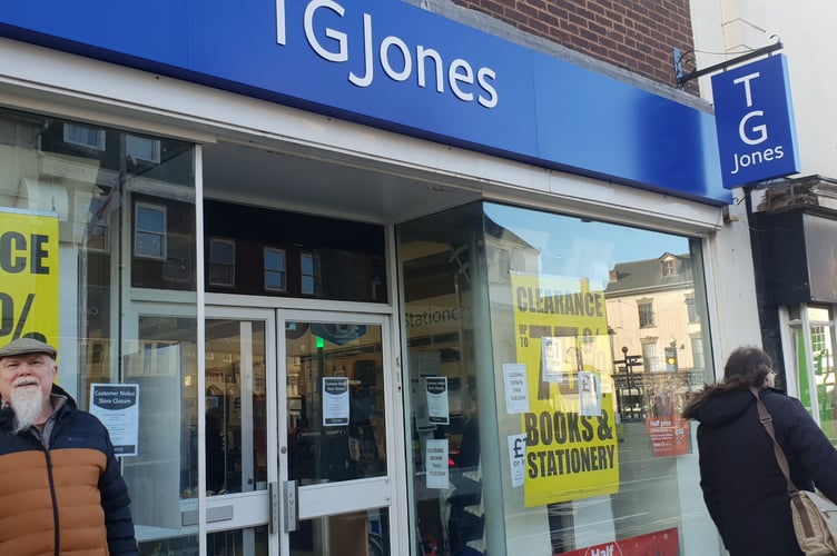 Wellington's TG Jones store, formerly WH Smith, has been busy with shoppers looking for bargains before it closes down.