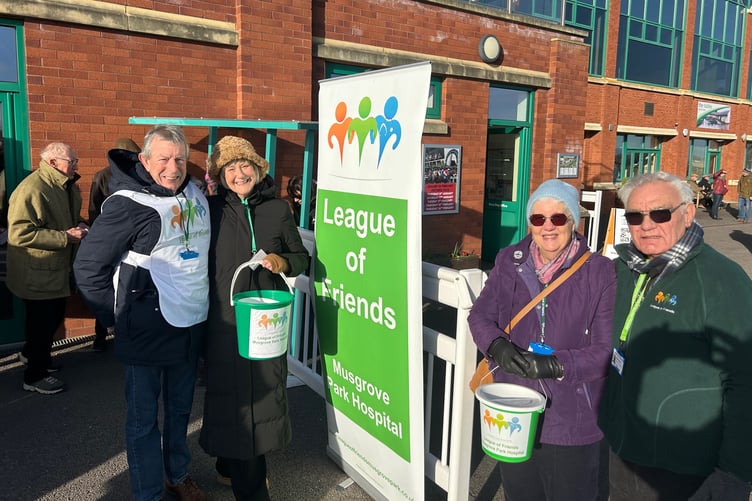 Collecting for Musgrove League of Friends at Taunton Racecourse are (left to right) president Clinton Rogers and his wife Joanne, Susan Handbury, and chairman Nigel Handbury.