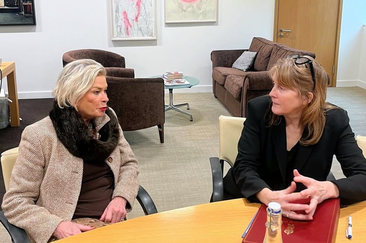 MP Rachel Gilmour (left) meeting Policing and Crime Minister Sarah Jones in the Home Office.