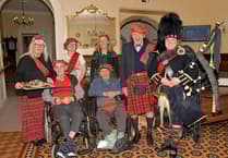 Bagpipes, tartan, and haggis as Nynehead Court residents enjoy a Burns lunch