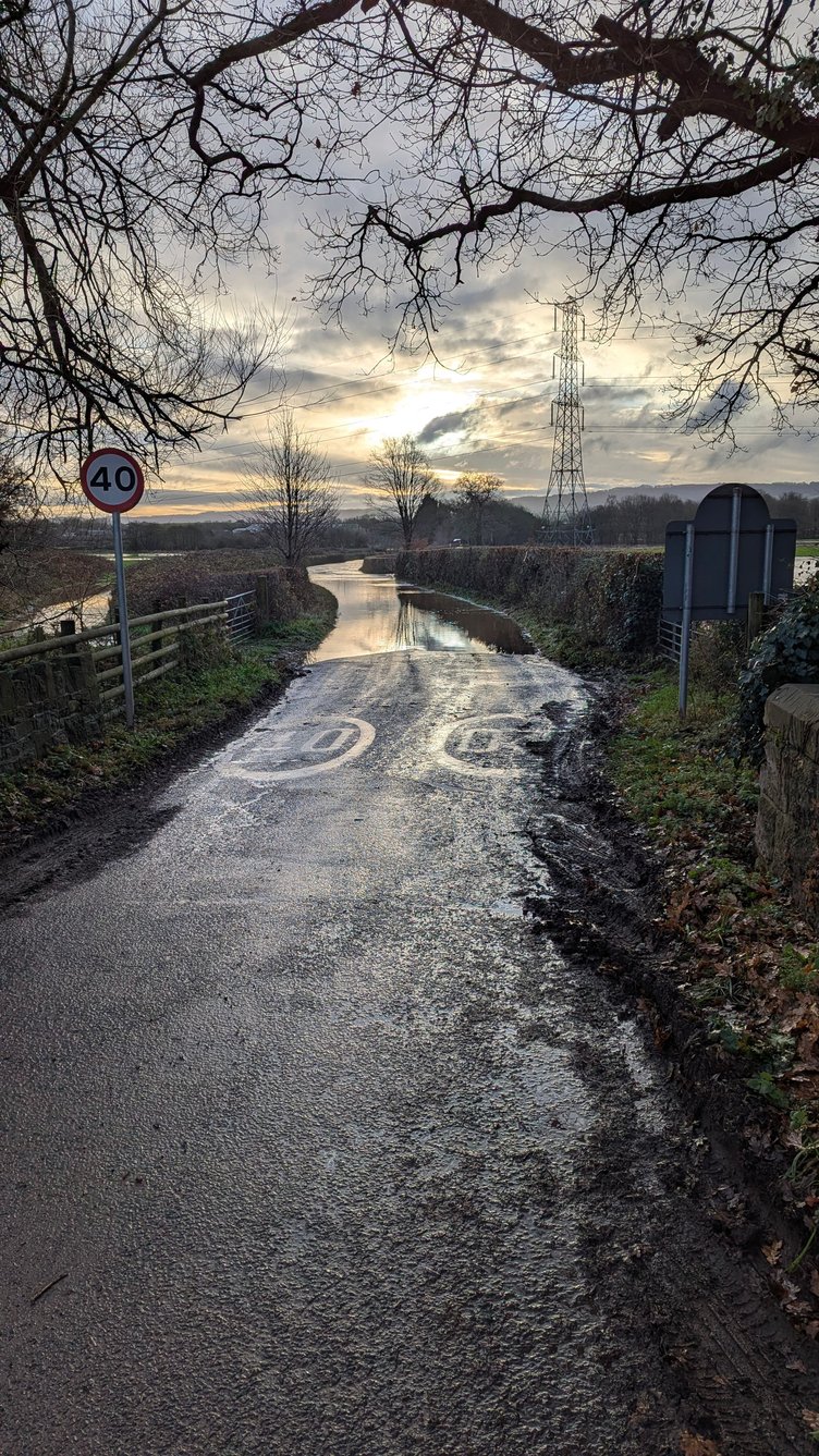 Even 20 mph can be dangerous on roads which frequently flood in the Nynehead area.
