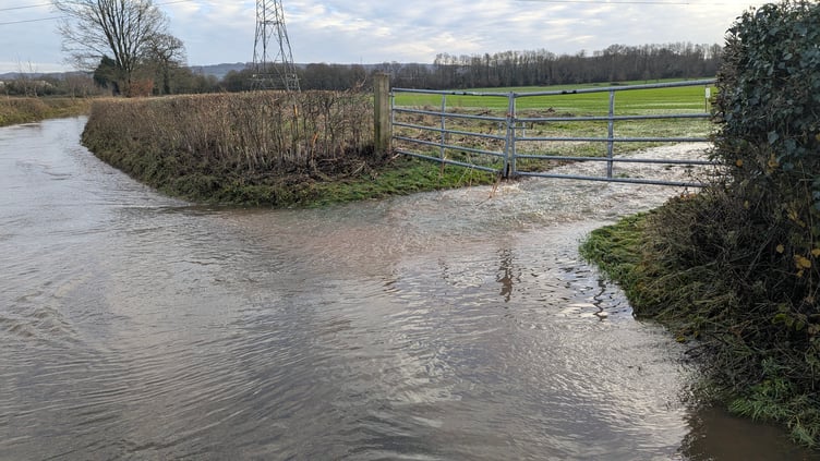 The River Tone frequently bursts its banks and flood roads and fields around the Nynehead area.