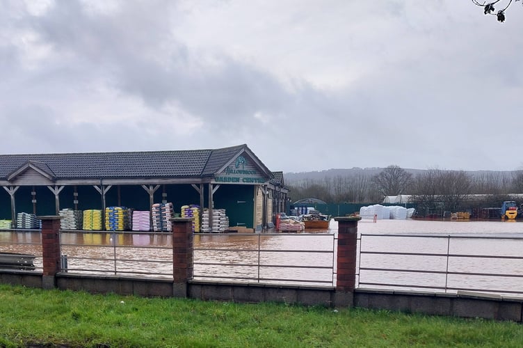 Flooding by Willowbrook Nursery and Garden Centre.