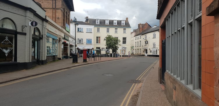 The Square, Wiveliscombe, where new car parking proposals have divided the community.