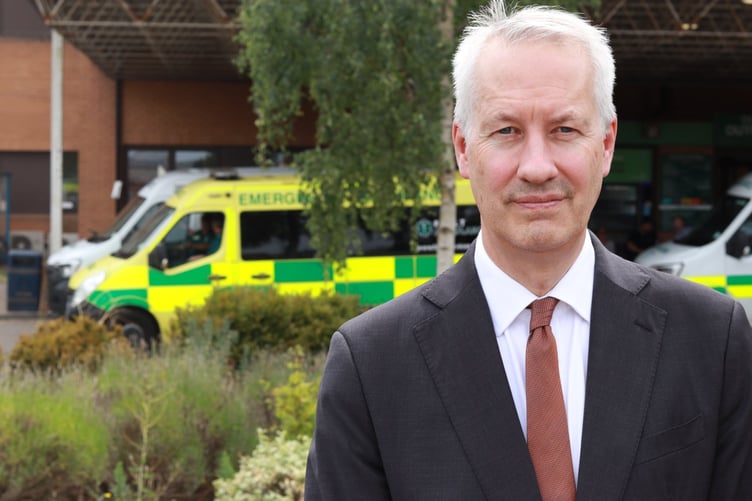 MP for Taunton and Wellington Gideon Amos at Musgrove Park Hospital