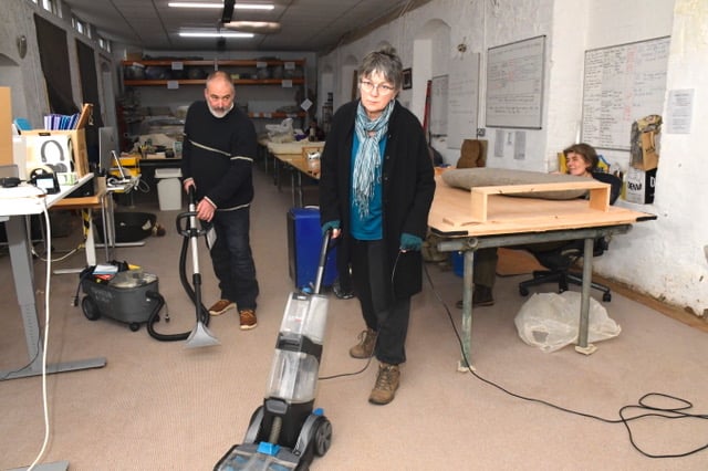One of the two workshops that were flooded. (Picture: Alain Lockyer)