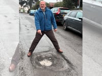 The potholed road vying for 'worst in town'
