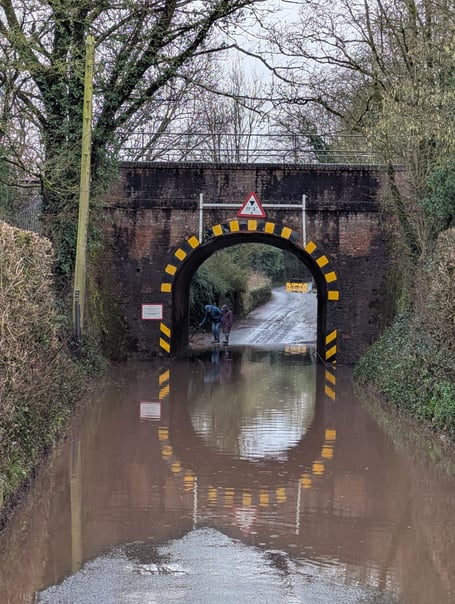 The Wellington to Nynehead road remains cut off by floods more than a week since Storm Chandra drenched the area.