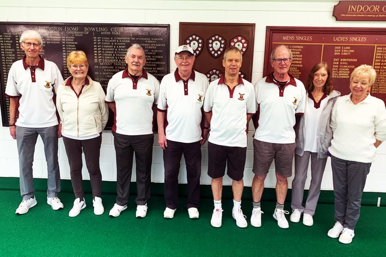 Blackbirds, left to right: Alan May, Liz May, Alan Every, Martin Speakman; Trailblazers: Phil Wiggan, Ian Hollingsworthy, Pat Harvey, Marguerite Nichols.