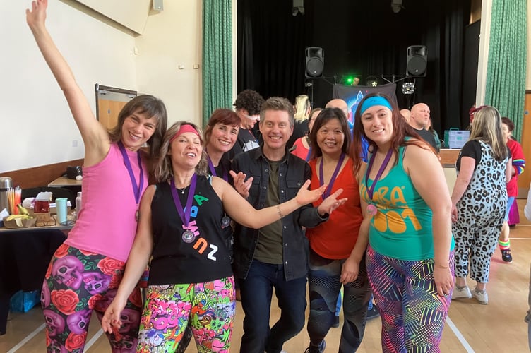 Richard McCourt and dancers at the 2024 dance-a-thon.