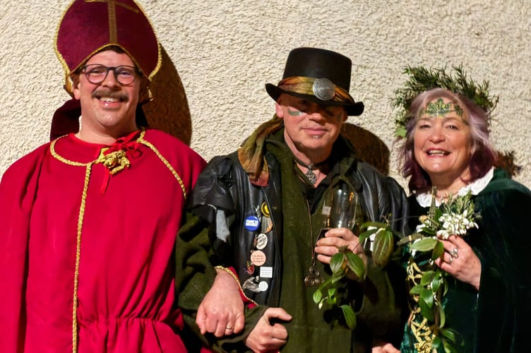 Bishop Blaize Ralph Langworthy Smith, Mr Double Danger the second, St Bridget Bridget Sells at the Blaize n Bridget Night 2026. Photo Rupert Sells.