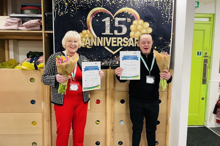 Sheila Powell and Dan Aspin at the celebration event.