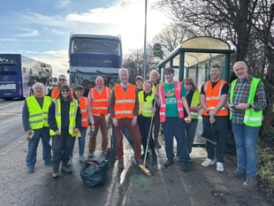 Volunteers unite for A38 clean up