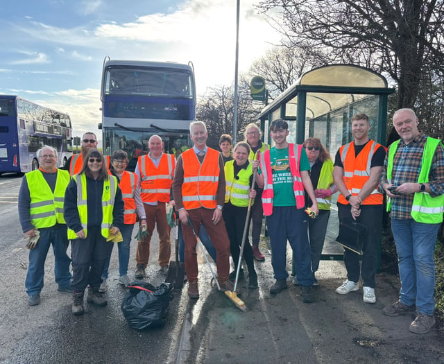Volunteers unite for A38 clean up